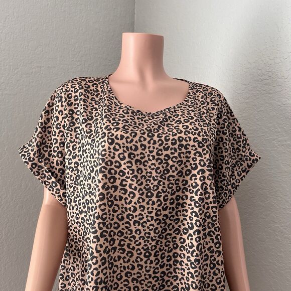 Good Times & Great Adventures Top Womens XL Leopard Cheetah Lightweigh Print #44 - Picture 2 of 9